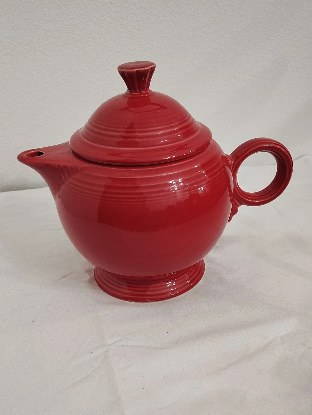 Fiesta Homer Laughlin Red Ceramic Teapot with Lid